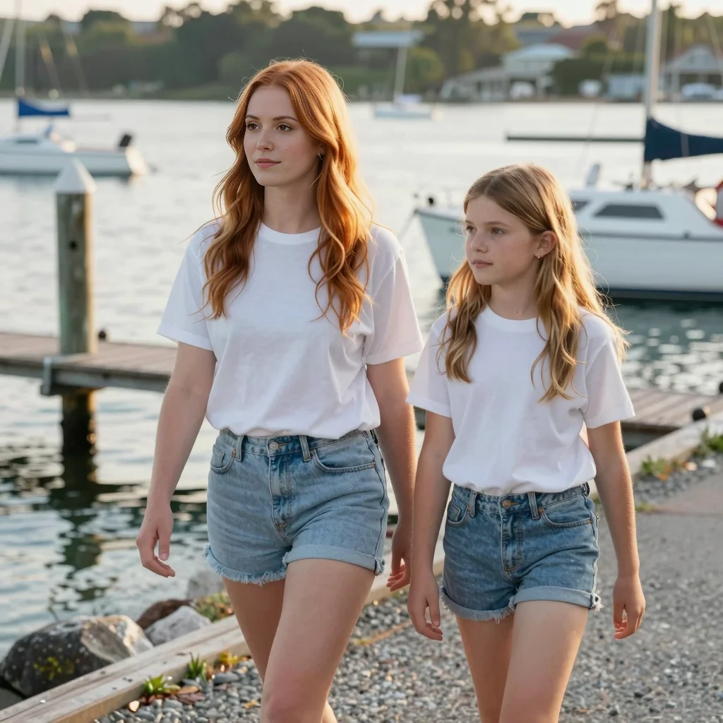 Brittany and her cousin begin a slow harbor walk