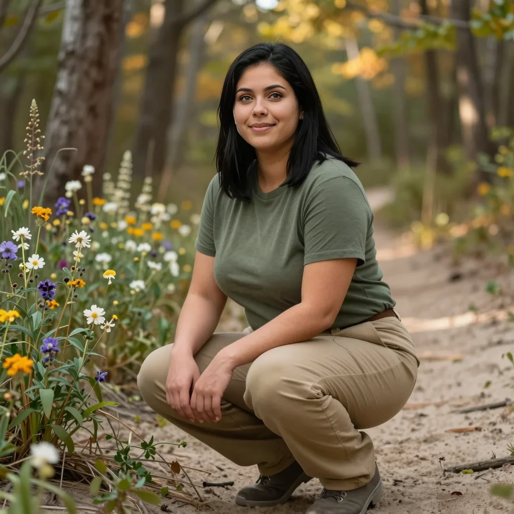 Late wildflowers by a sandy trail