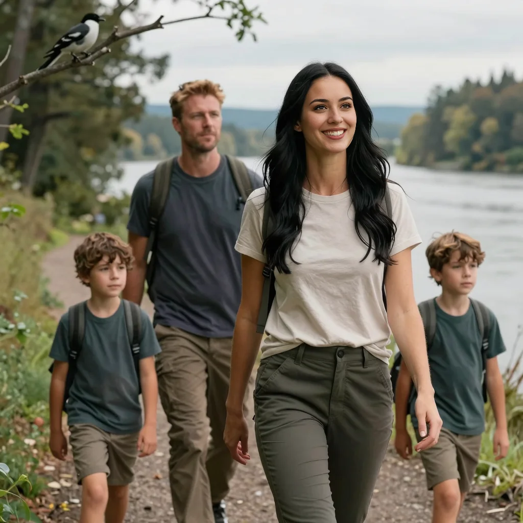 Hiking and birdwatching as a family